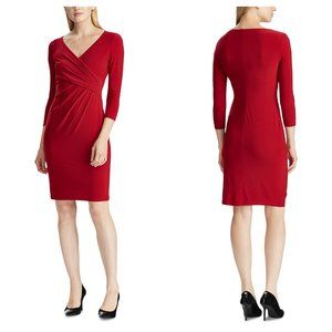 Lauren Ralph Lauren 3/4-Sleeve Ruched Jersey Dress